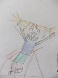 Tekening blij met beugel